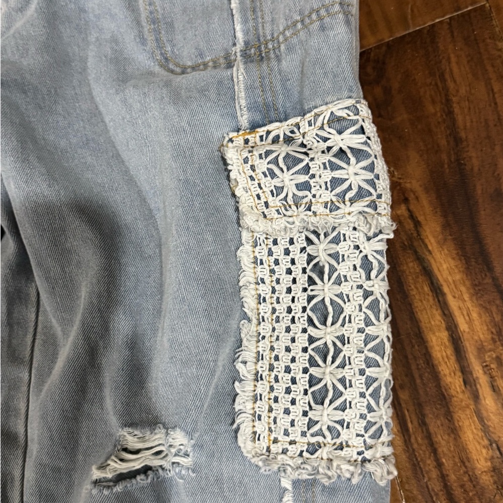 POL Light Blue Denim Joggers with Rope Tie - Picture 3 of 4